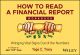 How to Read a Financial Report Workbook
